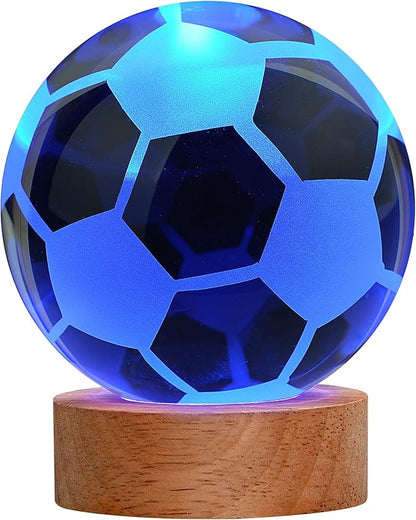 Large 3D Soccer Ball Night Light, Soccer Lamp 16 Color Changing with Remote Control for Bedroom Decor, Cool Desk Decor Gift for Teens Boys, Football - LeafyLoom