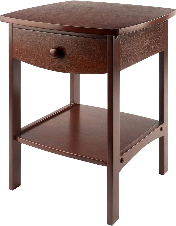 Winsome Basics Solid Wood End Table Nightstand - LeafyLoom