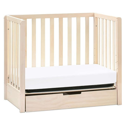 Carter's by DaVinci Colby 4-in-1 Convertible Mini Crib with Trundle Drawer in Washed Natural, Greenguard Gold Certified, Undercrib Storage - LeafyLoom