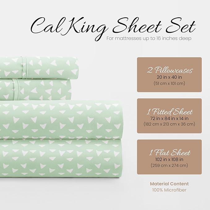 Linen Market 4 Piece California King Bedding Sheet Set (Jade) - Sleep Better Than Ever with These Ultra-Soft Cooling Bed Sheets for Your California King Size Bed - Deep Pocket Fits 16" Mattress - LeafyLoom