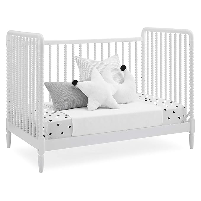 Delta Children Saint 4-in-1 Convertible Crib - Greenguard Gold Certified, Bianca White - LeafyLoom