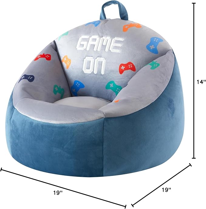 Heritage Kids Micromink Squishy Bean Bag Chair for Kids Ages 3+, Gamer - LeafyLoom