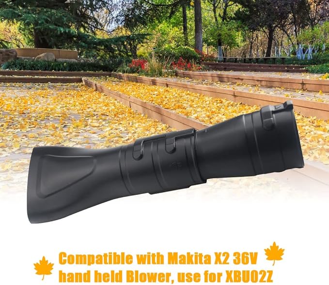 191B21-6 191L13-5 Adapter Pipe & 197889-6 Flat end Nozzle, Compatible with Makita Blower, for Makita X2 36V Hand Held Blower XBU02Z - XBU03 18V Brushless Cordless Blower - LeafyLoom