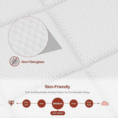 Full Size Mattress - 12 Inch Hybrid Mattress Full Size with Gel Memory Foam and Pocketed Springs, Pressure Relief and Upgraded Support, Medium Firm Full Mattress in a Box, Fits All Bed Frames - LeafyLoom