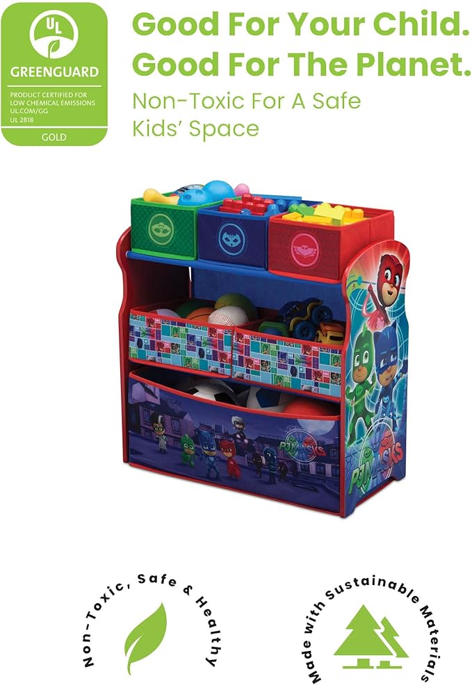 Delta Children Multi-Bin Toy Organizer, PJ Masks - LeafyLoom