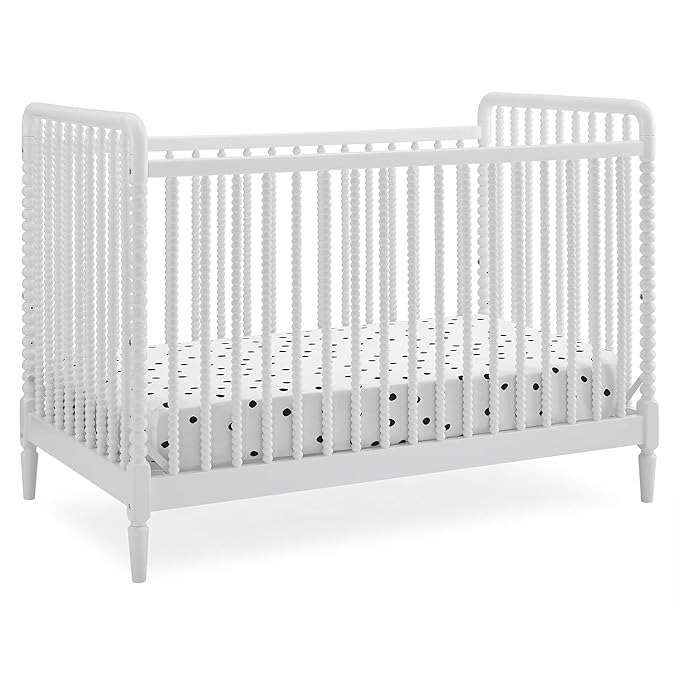 Delta Children Saint 4-in-1 Convertible Crib - Greenguard Gold Certified, Bianca White - LeafyLoom