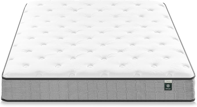 ZINUS 8 Inch Comfort Support Cooling Gel Hybrid Mattress, Queen, Tight Top Innerspring Mattress, Motion Isolating Pocket Springs, Mattress in A Box - LeafyLoom