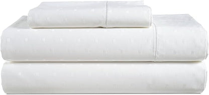 LANE LINEN 100% Egyptian Cotton Bed Sheets - 1000 Thread Count 3PC Twin XL Sheets Set, Bedding Sheets, Sateen Weave, Luxury Hotel Sheets, Fits Upto 16" Mattress, Swiss Dot - White - LeafyLoom