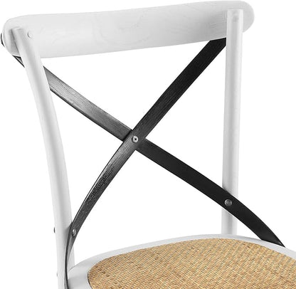 Modway Gear Side, Dining Chair, White Black - LeafyLoom