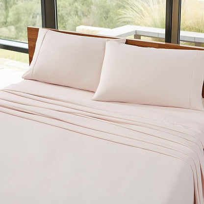 UGG 11797 Alahna Full Bed Sheets and Pillowcases 4-Piece Set Sleep in Luxury Machine Washable Deep Pockets Wrinkle-Resistant Breathable Cozy Comfort Silky Cooling Sheets, Full, Shell - LeafyLoom