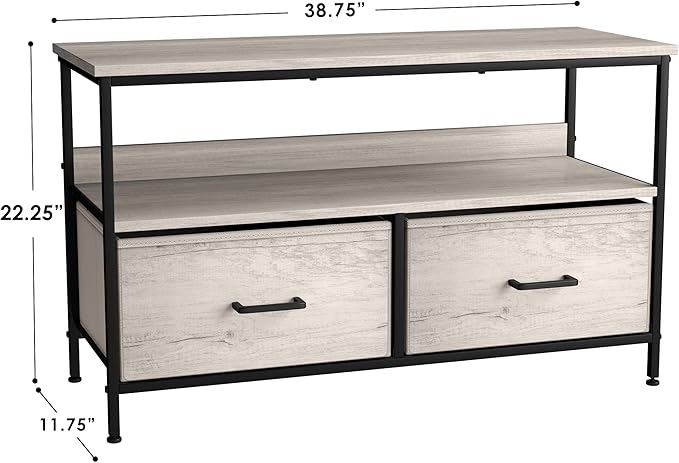 Sorbus TV Stand Dresser with 2 Drawers - Television Riser Chest with Storage - Bedroom, Living Room, Closet, & Dorm Furniture - LeafyLoom