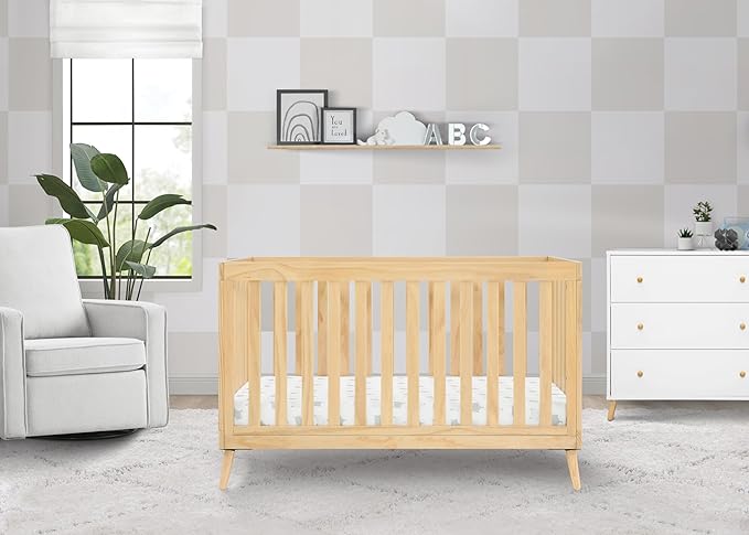 Delta Children Essex 4-in-1 Convertible Crib, Natural - LeafyLoom