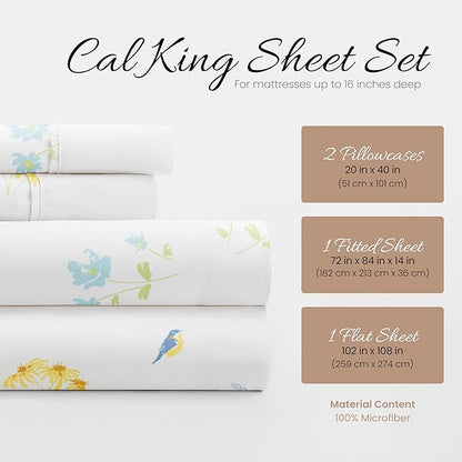 Linen Market 4 Piece California King Bedding Sheet Set (Light Blue) - Sleep Better Than Ever with These Ultra-Soft Cooling Bed Sheets for Your California King Size Bed - Deep Pocket Fits 16" Mattress - LeafyLoom