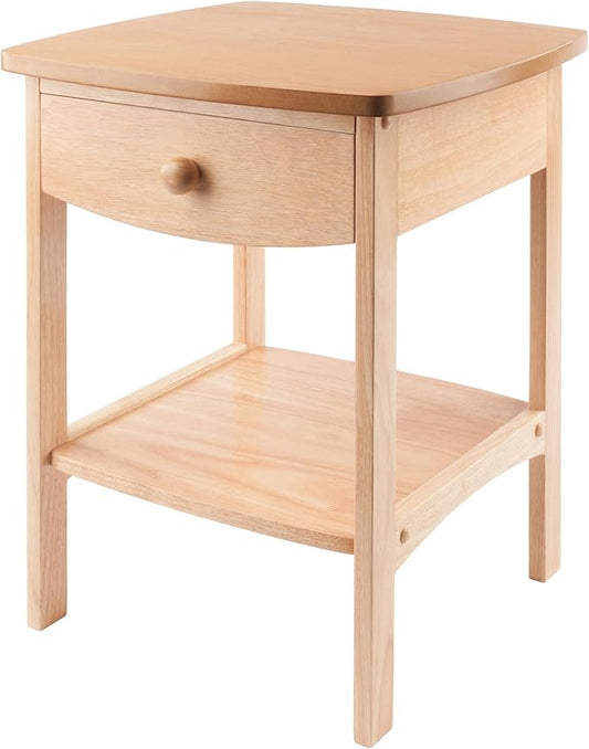 Winsome Basics Solid Wood End Table Nightstand - LeafyLoom