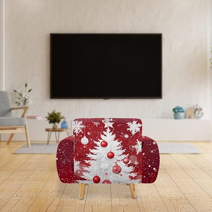 FKELYI Christmas Tree Sofa Furniture Protector Easy Going Stretch Sofa Slipcover Non-Slip Sofa Couch Cover Washable Sofa Slipcovers S FKELYI