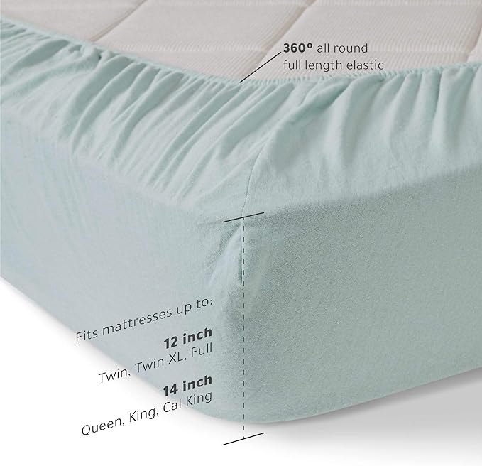 Comfort Spaces Cotton Flannel Breathable Warm Deep Pocket Sheets With Pillow Case Bedding, Twin, Solid Aqua, 3 Piece - LeafyLoom