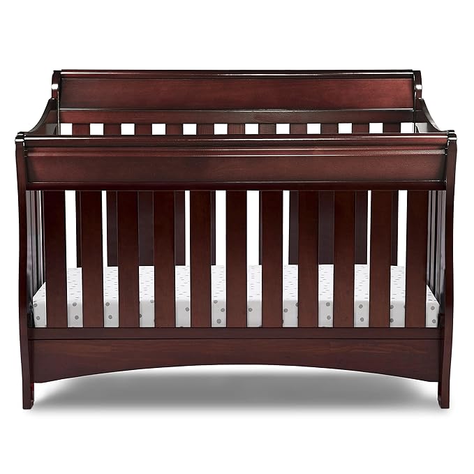 Delta Children Bentley S Series 4-in-1 Convertible Baby Crib, Black Cherry Espresso - LeafyLoom