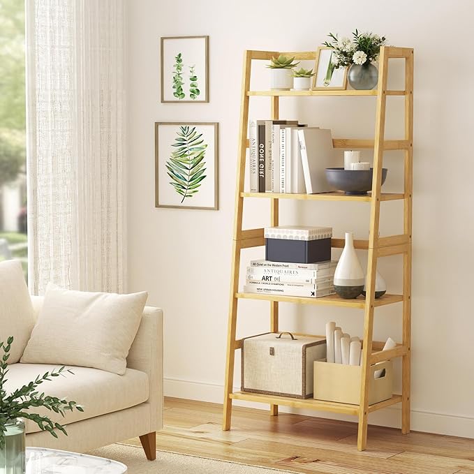 4-Tier Bamboo Ladder Shelf - LeafyLoom