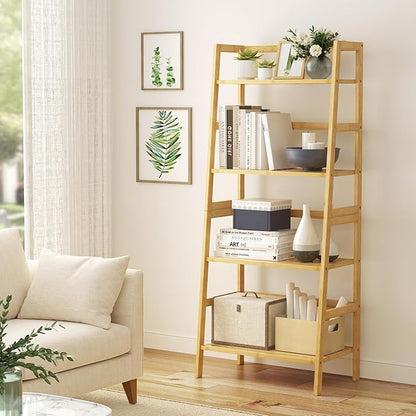 4-Tier Bamboo Ladder Shelf - LeafyLoom