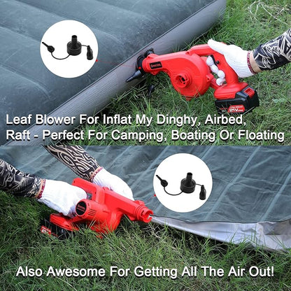 Mini Leaf Blower Red,2-in-1 Cordless Small Blower with 4.0Ah Battery and Charger,21v Blower for Inflating,Blowing Leaf,Clearing Dust & Small Trash,Car by SHINTYOOL - LeafyLoom