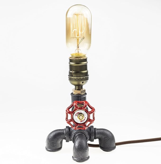 Loft Style Lamp, Squidward, Steam Punk Industrial, Bedside Night Lamp, Metal Body, Table Desk Light with Dimmer, LL-022 - LeafyLoom