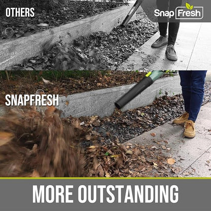 SnapFresh Cordless Leaf Blower - 550CFM Brushless Electric Leaf Blower with 2 x 4.0 Ah Battery and Fast Charger - Lightweight 20V Yard and Garden Blower for Lawn Care… - LeafyLoom