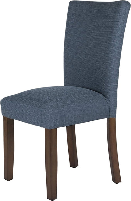 HomePop Parsons Classic Upholstered Accent Dining Chair, Single Pack, Dark Blue - LeafyLoom