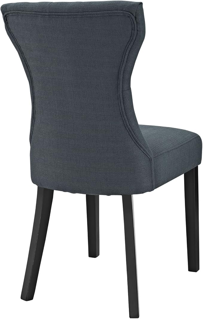 Modway Silhouette Modern Tufted Upholstered Fabric Parsons Kitchen and Dining Room Chair in Gray - LeafyLoom