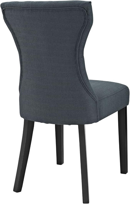 Modway Silhouette Modern Tufted Upholstered Fabric Parsons Kitchen and Dining Room Chair in Gray - LeafyLoom