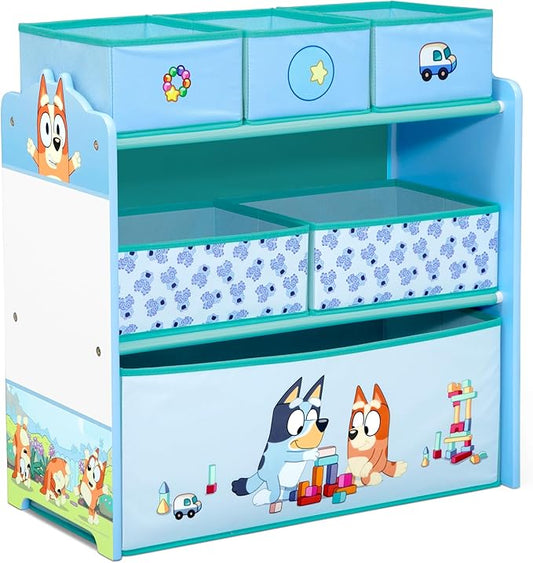 Delta Children - Bluey Design & Store 6 Bin Toy Storage Organizer - Greenguard Gold Certified, Blue - LeafyLoom