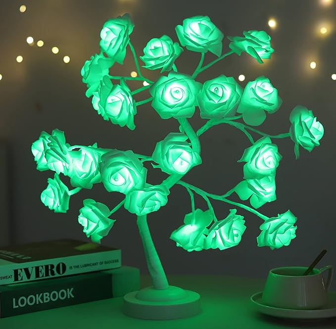 Table Lamp Rose Flower Tree Lamp with 16 Color Changing with Christmas Birthday Gift for Girl Kids Women for Holiday and Party Home Room Decoration(Big rose+5Layers+24Led)… - LeafyLoom