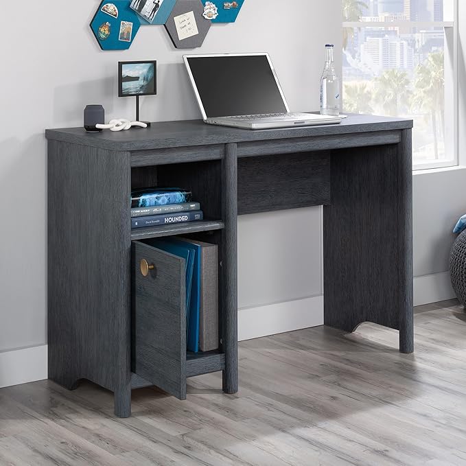 Sauder Dover Edge Home Office Desk, L: 43.15" x W: 17.24" x H: 29.09", Denim Oak Finish - LeafyLoom