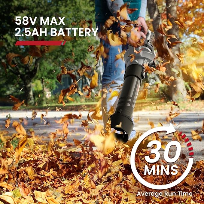 58V 730CFM Cordless Leaf Blower with 2.5AH Battery & Charger (LBL1273J) - LeafyLoom