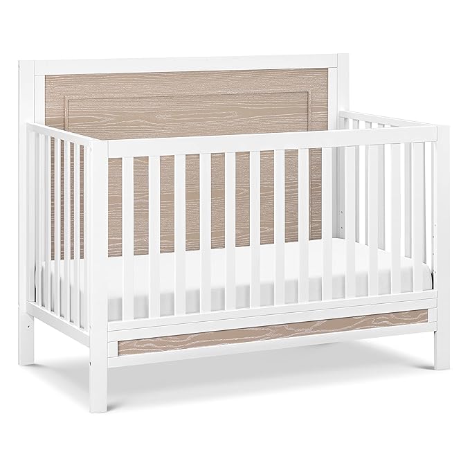 Carter's by DaVinci Radley 4-in-1 Convertible Crib in White & Coastwood, Greenguard Gold Certified - LeafyLoom