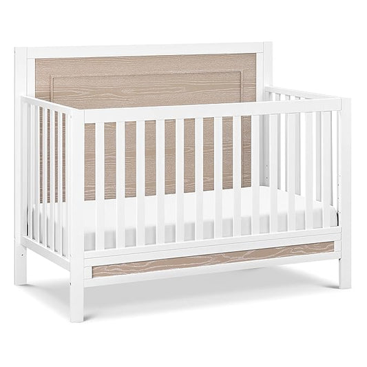 Carter's by DaVinci Radley 4-in-1 Convertible Crib in White & Coastwood, Greenguard Gold Certified - LeafyLoom