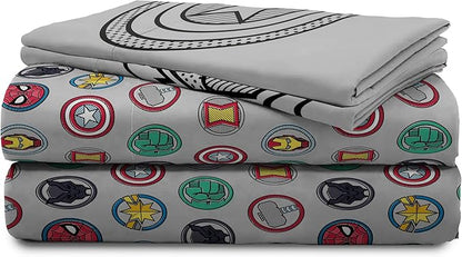 Jay Franco Marvel Avengers Pop 7 Piece Queen Size Bed Set - includes Comforter & Sheet Set - Super Soft Fade Resistant Microfiber (Official Marvel Product) - LeafyLoom