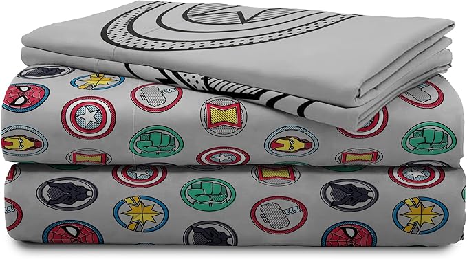 Jay Franco Marvel Avengers Pop 7 Piece Full Size Bed Set - includes Comforter & Sheet Set - Super Soft Fade Resistant Microfiber (Official Marvel Product) - LeafyLoom