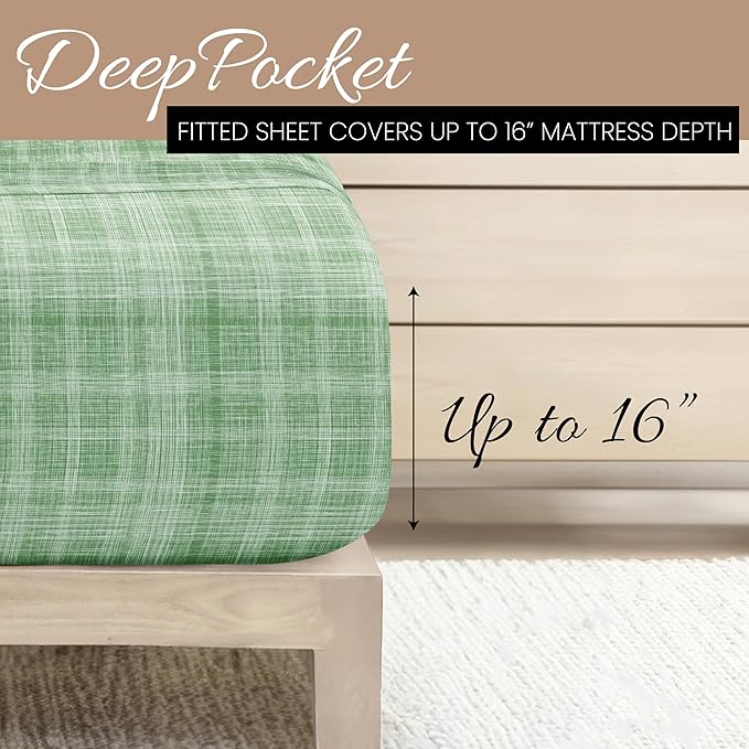 Linen Market 4 Piece Queen Bedding Sheet Set (Forest Thatch) - Sleep Better Than Ever with These Ultra-Soft & Cooling Bed Sheets for Your Queen Size Bed - Deep Pocket Fits 16" Mattress - LeafyLoom