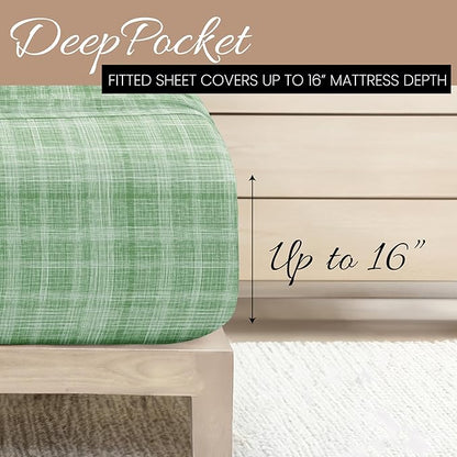 Linen Market 4 Piece Queen Bedding Sheet Set (Forest Thatch) - Sleep Better Than Ever with These Ultra-Soft & Cooling Bed Sheets for Your Queen Size Bed - Deep Pocket Fits 16" Mattress - LeafyLoom