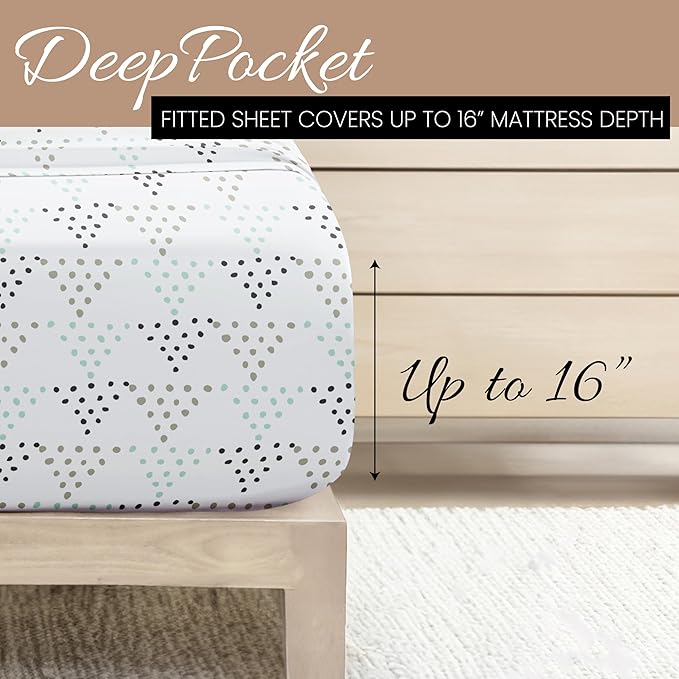 Linen Market 4 Piece Queen Bedding Sheet Set (Light Gray Dots) - Sleep Better Than Ever with These Ultra-Soft & Cooling Bed Sheets for Your Queen Size Bed - Deep Pocket Fits 16" Mattress - LeafyLoom