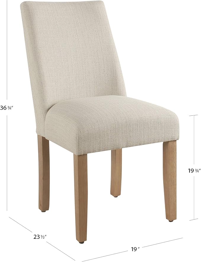 HomePop Dining Chair, Linen Cream (Single Pack) - LeafyLoom