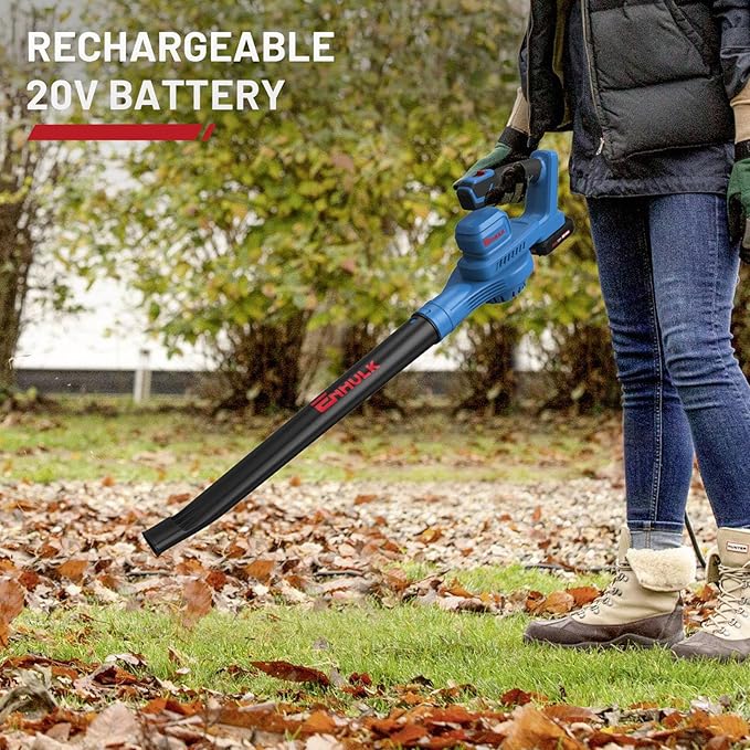 20V 160MPH Cordless Leaf Blower with Battery, Charger & Adjustable Tubes - Portable, Lightweight for Cleaning Leaf, Dust, Debris - LeafyLoom