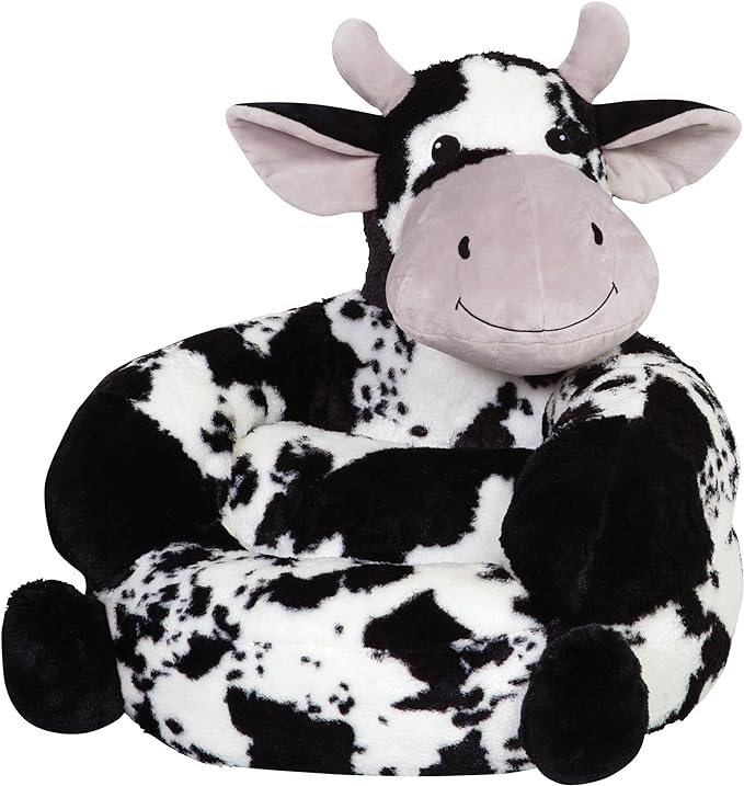 Trend Lab Cow Toddler Chair Plush Character Kids Chair Comfy Furniture Pillow Chair for Boys and Girls, 21 x 19 x 19 inches - LeafyLoom