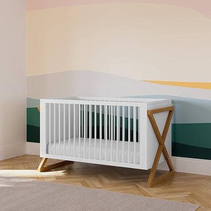 Storkcraft Equinox 3-in-1 Convertible Crib (Vintage Driftwood) Easily Converts to Toddler Bed & Daybed, 3-Position Adjustable Mattress Support Base, Modern Two-Tone Design for Contemporary Nursery - LeafyLoom