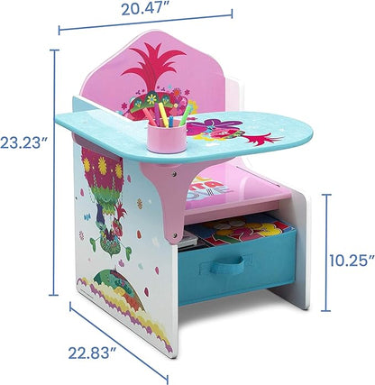 Delta Children Chair Desk with Storage Bin, Trolls World Tour - LeafyLoom