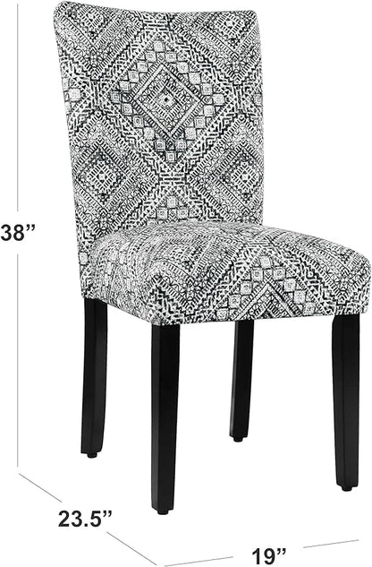 HomePop Parsons Classic Dining Room Tables and Chairs, 2 Packs, Velvet Tribal Pattern - LeafyLoom