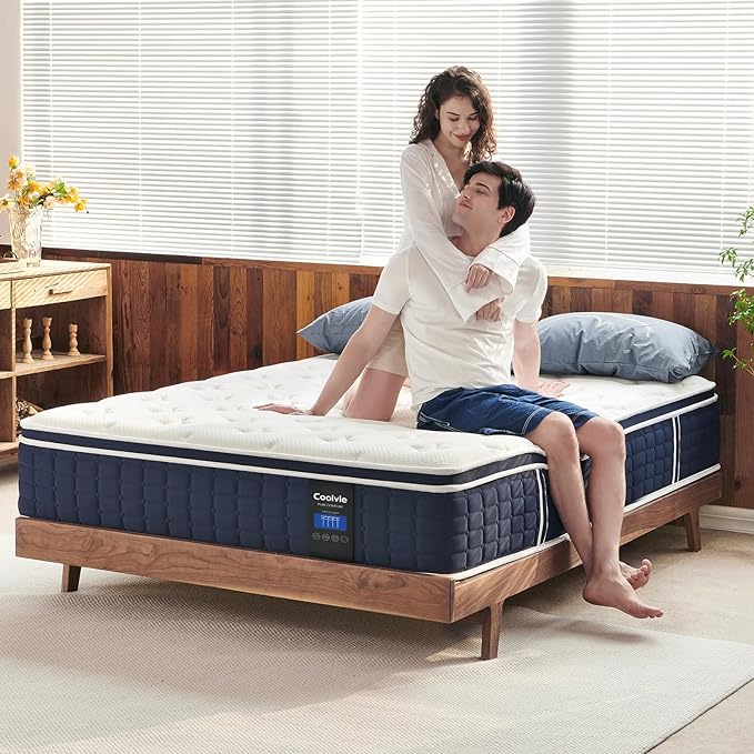 Coolvie Twin Mattress 12 Inch, Medium Feel Twin Size Mattresses in a Box, Hybrid Individual Pocket Springs with Memory Foam, Cooler Sleep with Pressure Relief and Support - LeafyLoom