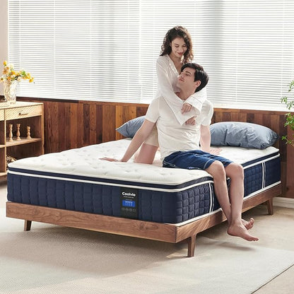 Coolvie Twin XL Mattress 12 Inch, Medium Firm XL Twin Mattress in a Box, Hybrid Individual Pocket Springs with Memory Foam, Cooler Sleep with Pressure Relief and Support - LeafyLoom