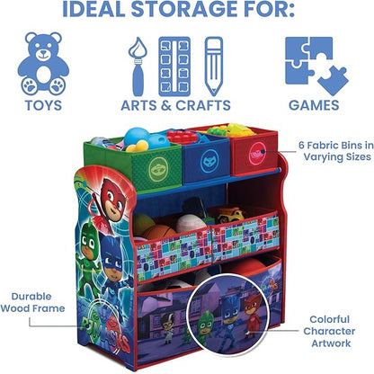 Delta Children Multi-Bin Toy Organizer, PJ Masks - LeafyLoom