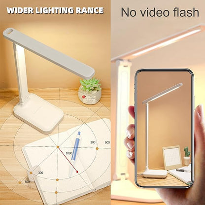 Led Desk Lamp Dimmable Desk Light Reading Lamp 3 Lighting Modes, Eye Protection Desk Lamp Desk Accessories, Study Desk Lamp Equipped USB Charger Suitable for Home Office is for Gift Giving - LeafyLoom